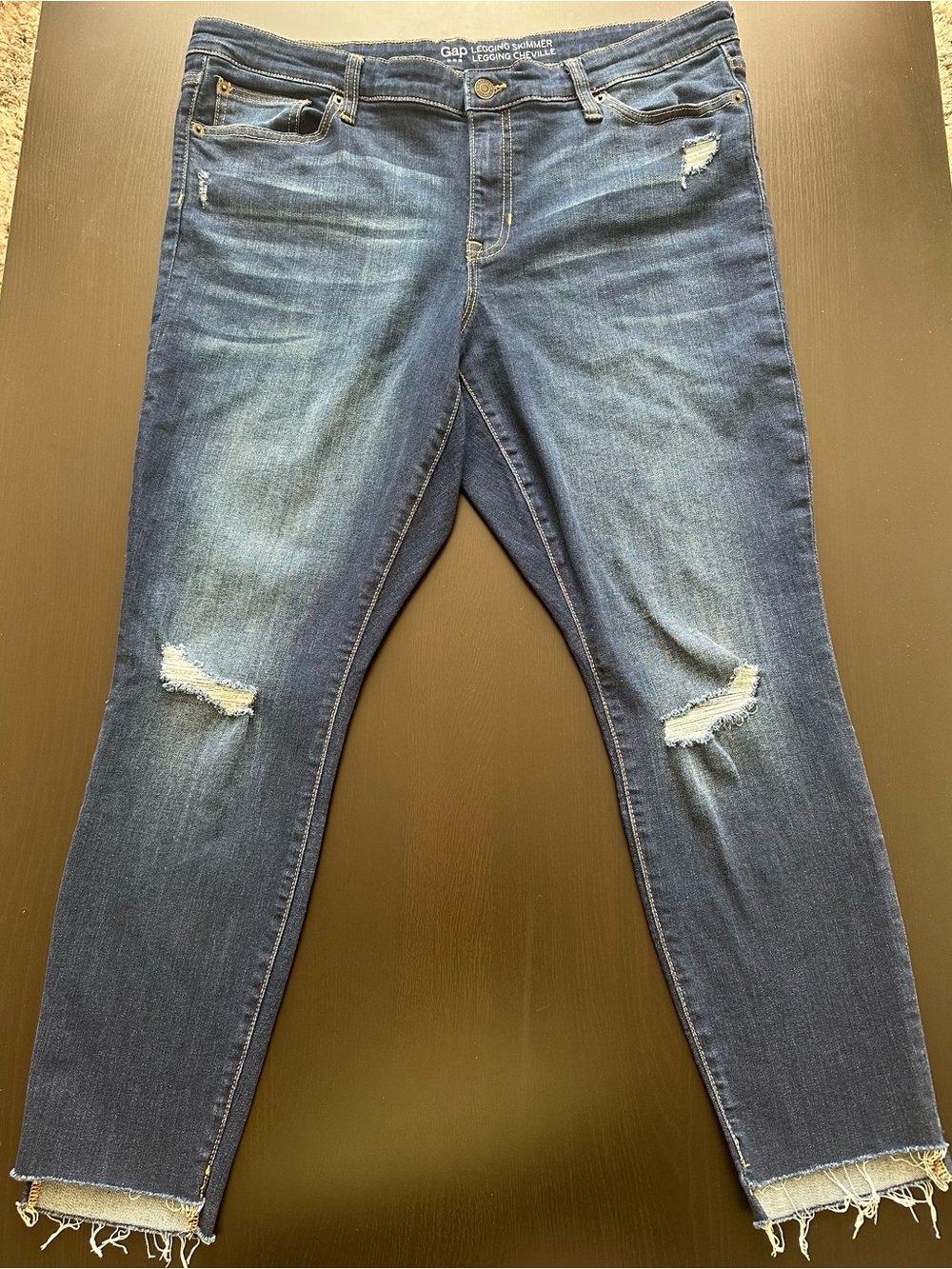 GAP Women's Medium Blue Distressed Jeggings